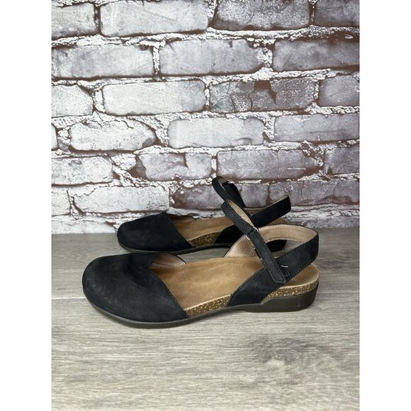 Dansko Rowan Black Leather Waxy MaryJane Closed Toe Sandal Women sz 38EU/7.5M US - Picture 11 of 16